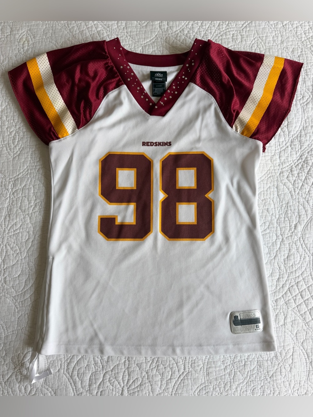 Reebok Washington Redskins Brian Orakpo Jersey Womens M Rhinestone Embellished